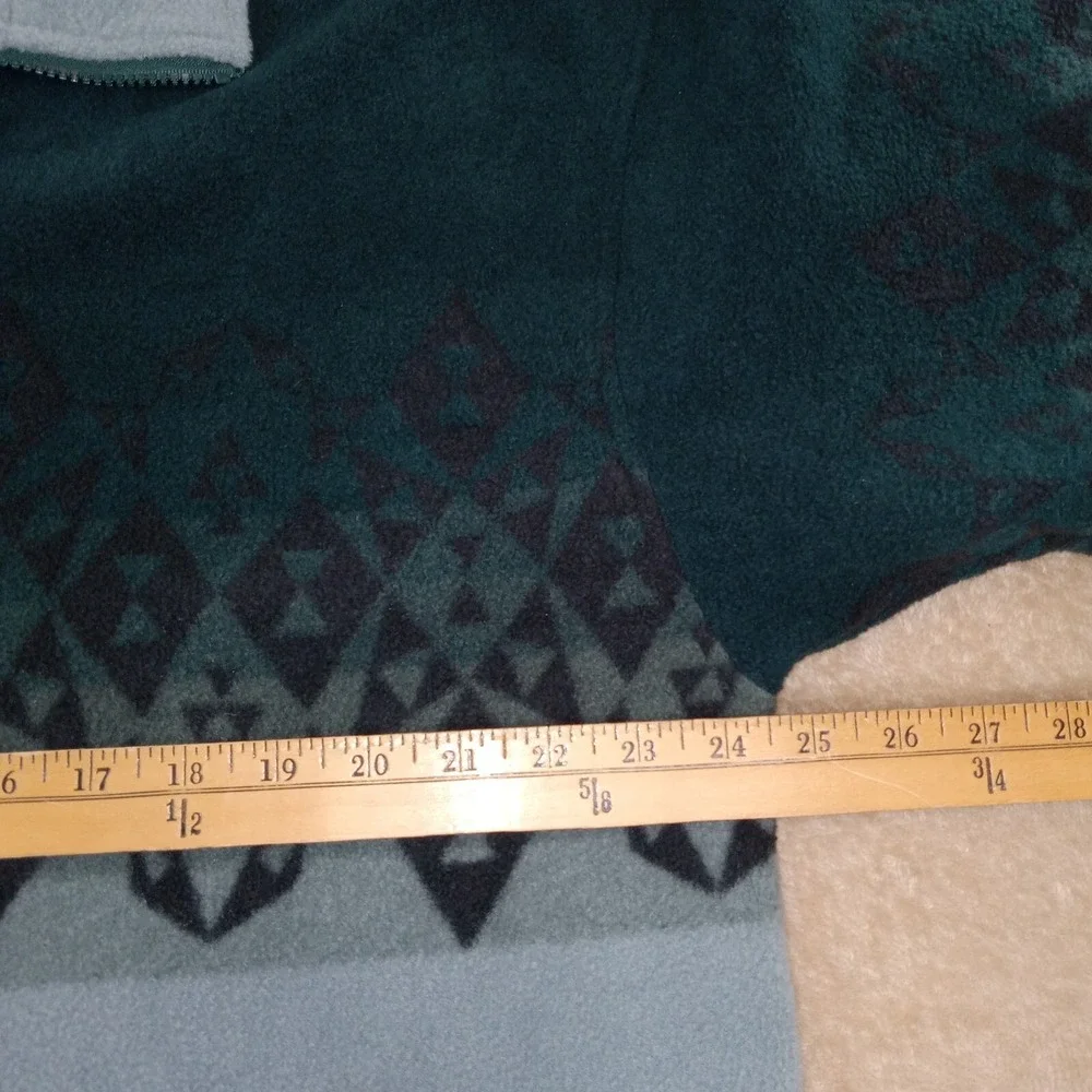 Panhandle‎ Slim 1/4 Zip Fleece Pullover Southwest Men's Medium Blue Green Gray